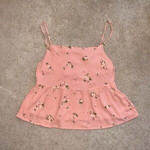American Eagle Floral Pink Top